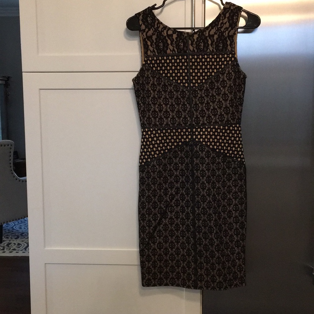 Black and Tan Mini Dress